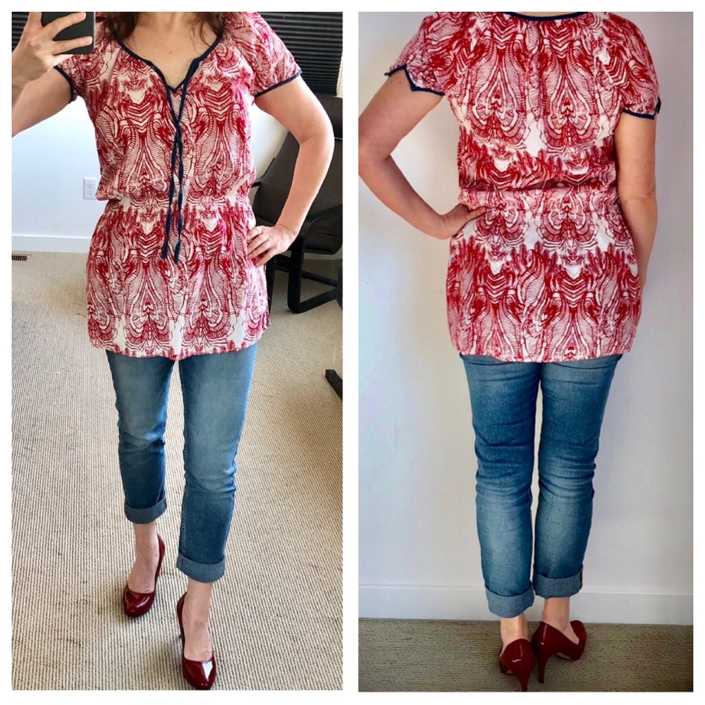 Esprit red/white/blue tunic, medium